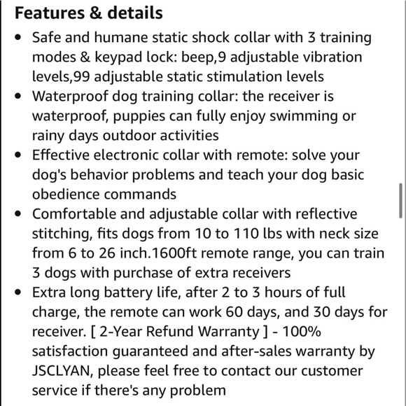 Waterproof Dog Training Collar, Rechargeable Shock Collar for Medium, Large Dogs - Picture 10 of 12